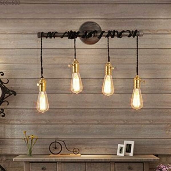 E27 Industrial Vintage Retro Wall Light with Switch Bar Home Bedroom Lamp Fixture Decoration AC85-265V