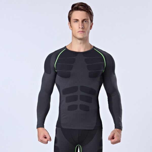 New tight men's sports long sleeved sportswear Long Winter Thermal Underwear Sets Men