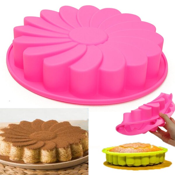 9'' Silicone Flower Cake Chocolate Bread Mould Bakeware Pan Cake Pan Baking Tool