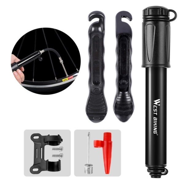 WEST BIKING Bicycle Tire Repair Tools Kit Riding Equipment with Cycling Schrader/Presta Tyre Pump Patch Lever Needle