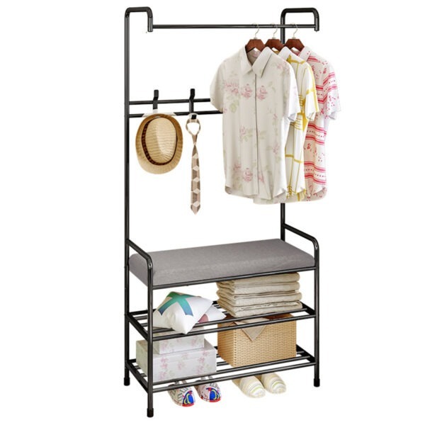 Iron Hat Coat Shelf Bags Clothes Cloth Shoe Rack Stand Garment Hanger Hooks