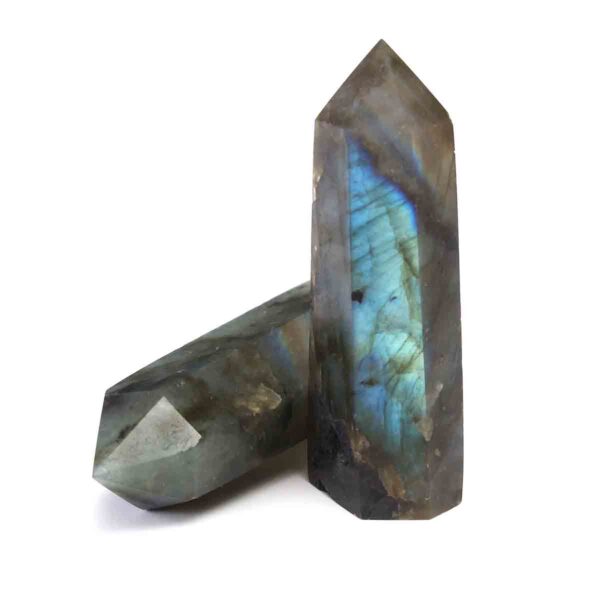 2pcs Labradorite Healing Seed Rock Quartz Crystal Wand DIY Decoration